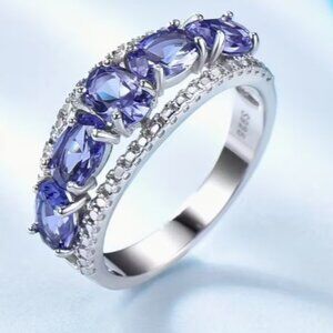 Tanzanite 925 Sterling Silver Ring Size 5